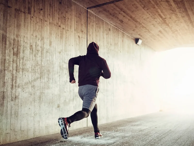 Runner on a seaside path